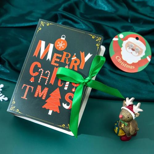 Christmas Book Shape Candy Boxes with Santa Claus for Party Decoration