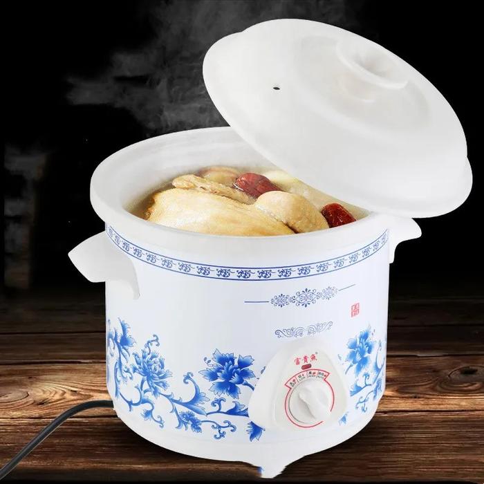 1.5L Mini Electric Slow Cooker with Ceramic Liner