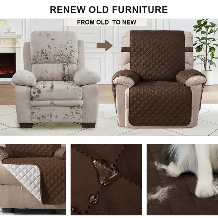 1 Seater Recliner Sofa Slipcover, Non-Slip, Pet & Stain Resistant Couch Protector