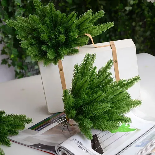 Artificial Pine Needle Branches Christmas Tree Ornaments for Home Decoration
