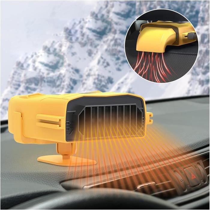 12v 150w Car Heater Fan, Winter Windshield Defogger and Defroster Car Seat, Warmers 2 in 1 Portable Car Heater