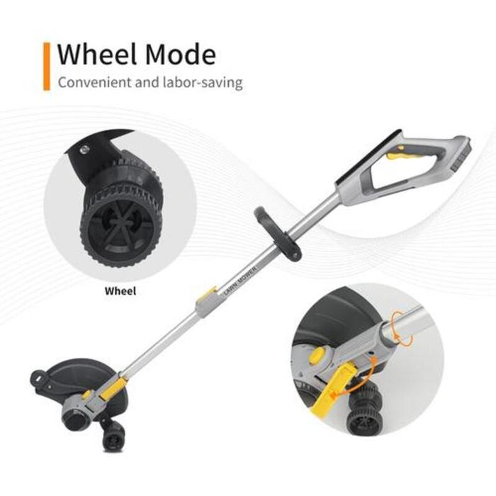2-in-1 Cordless Lawn Mower Trimmer with LED Display