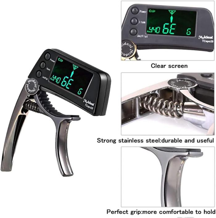 2-in-1 Guitar Capo Tuner with LED Display for All Instruments
