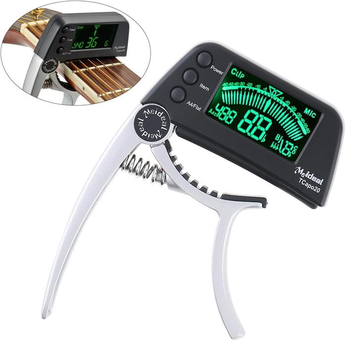 2-in-1 Guitar Capo Tuner with LED Display for All Instruments