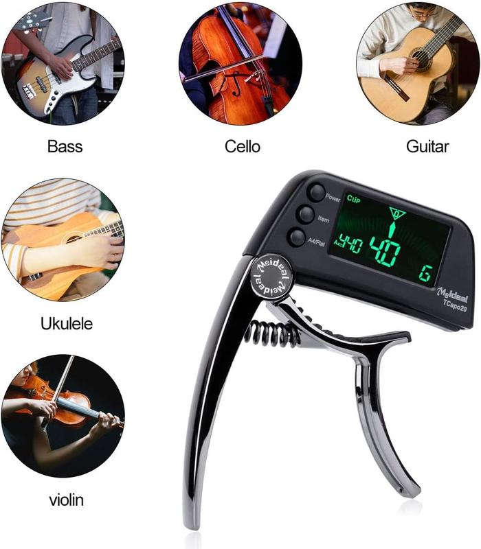 2-in-1 Guitar Capo Tuner with LED Display for All Instruments