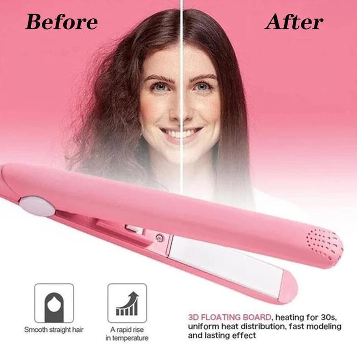 2 in 1 Mini Hair Straightener and Curling Iron Tool