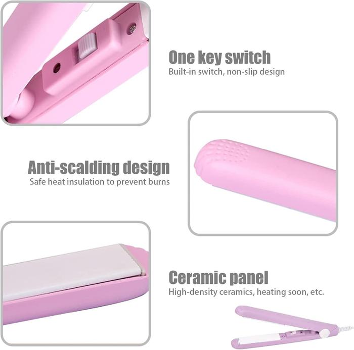 2 in 1 Mini Hair Straightener and Curling Iron Tool