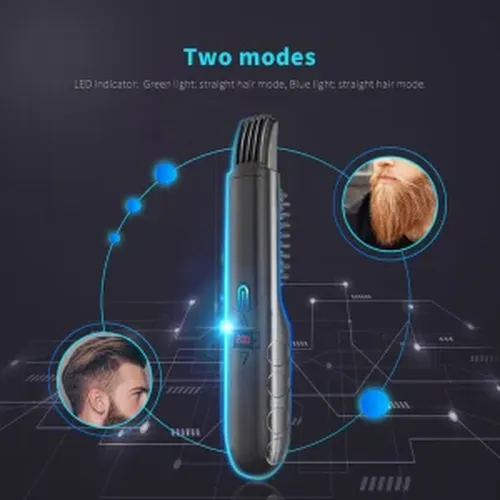 2-in-1 Wireless Charging Hair Snd Beard Straightener With LCD Display
