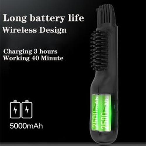 2-in-1 Wireless Charging Hair Snd Beard Straightener With LCD Display
