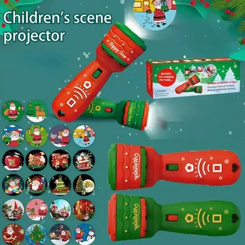 24-Pattern Christmas Projector Flashlight - Educational Toy for Kids