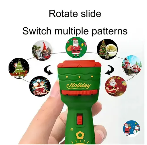 24-Pattern Christmas Projector Flashlight - Educational Toy for Kids