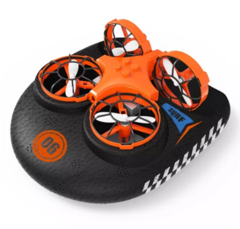 3-in-1 Flying Air Water & Land Hovercraft RC Drone RTF Quadcopter - RC Helicopters