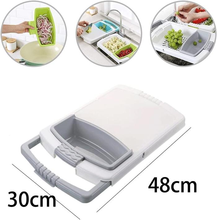 3-in-1 Multi-Function Cutting Board with Sink Basket