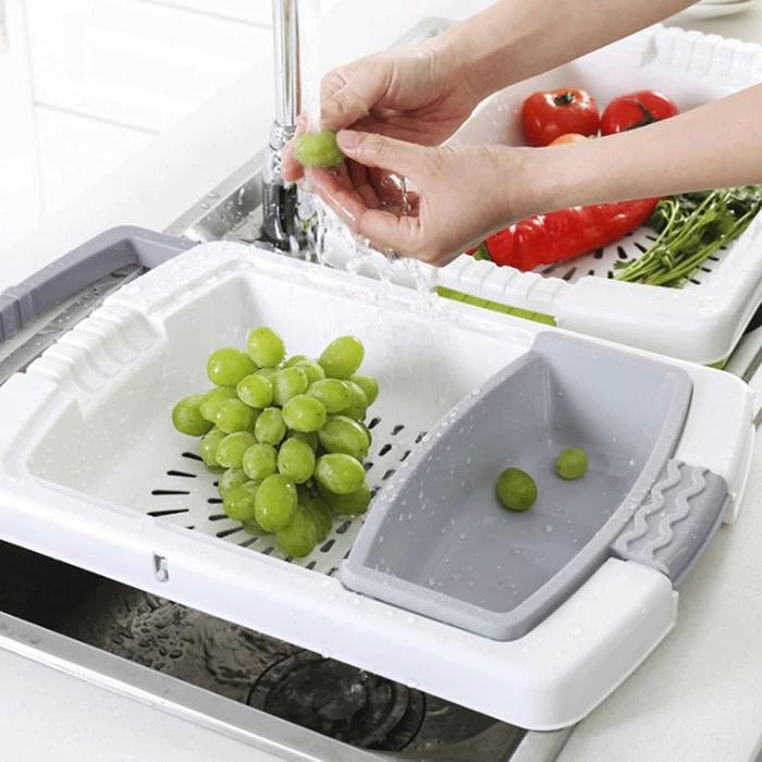 3-in-1 Multi-Function Cutting Board with Sink Basket
