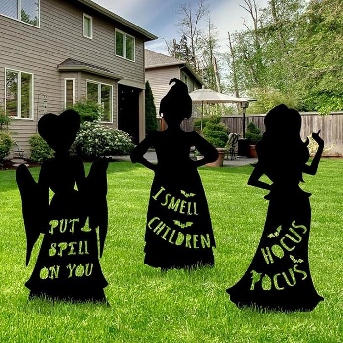 3 Pcs Large Size Hocus Pocus Halloween Decorations, Halloween Witches Yard Signs with Stakes