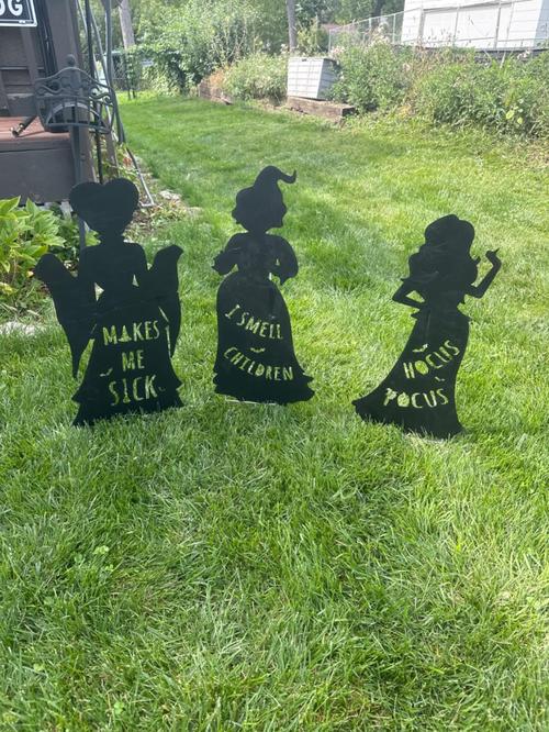 3 Pcs Large Size Hocus Pocus Halloween Decorations, Halloween Witches Yard Signs with Stakes photo review