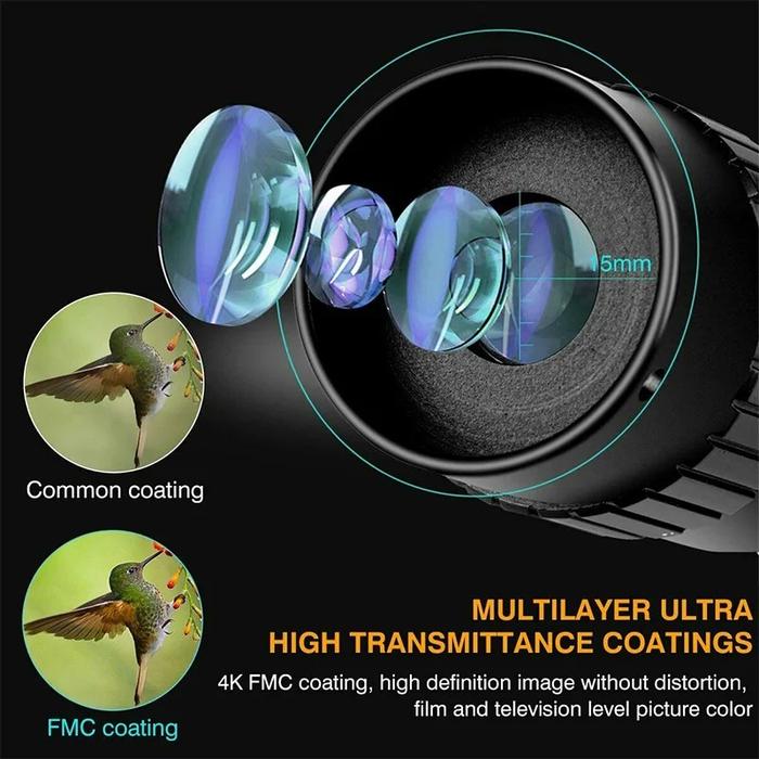 10-300x Zoom Monocular Telescope with HD Optics and Durable Body