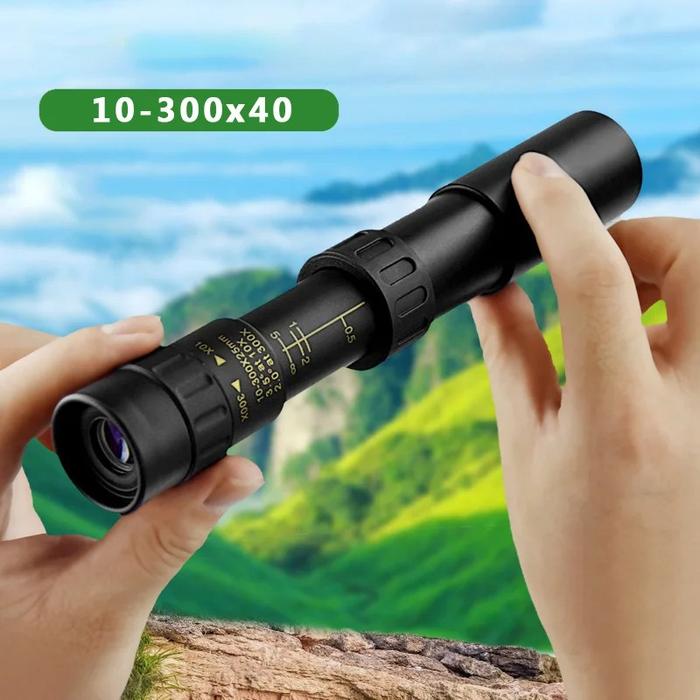 10-300x Zoom Monocular Telescope with HD Optics and Durable Body