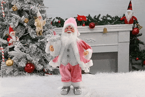 Standing Santa Claus Doll with Gift Box - Christmas Decoration