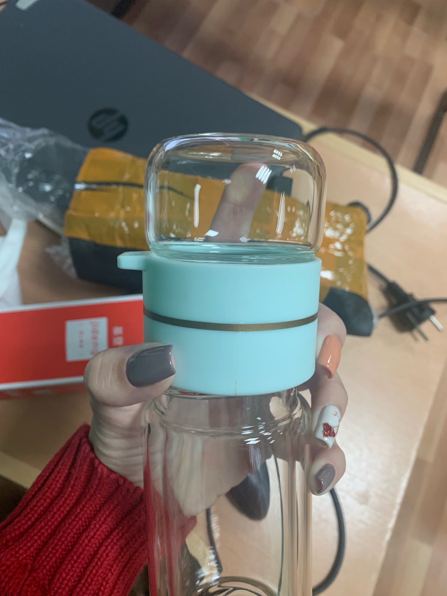 Leak-proof Glass Water Bottle Water With Tea Filter photo review