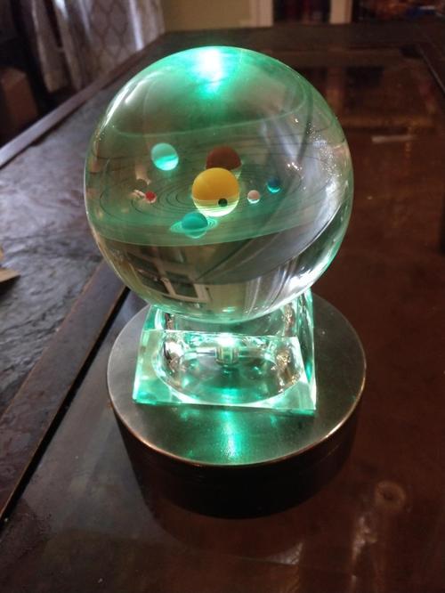 3D Solar System Crystal Ball with LED Lamp Base - Glowing Milky Way Ornament photo review