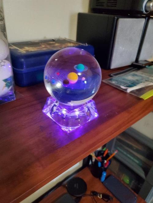 3D Solar System Crystal Ball with LED Lamp Base - Glowing Milky Way Ornament photo review