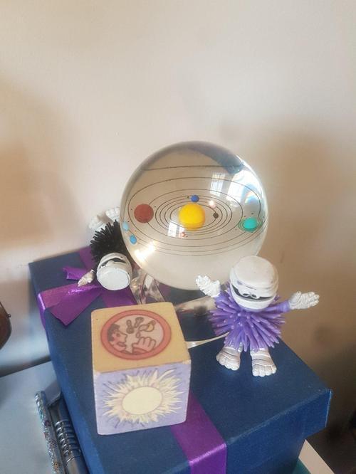 3D Solar System Crystal Ball with LED Lamp Base - Glowing Milky Way Ornament photo review