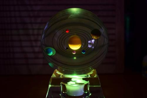 3D Solar System Crystal Ball with LED Lamp Base - Glowing Milky Way Ornament photo review