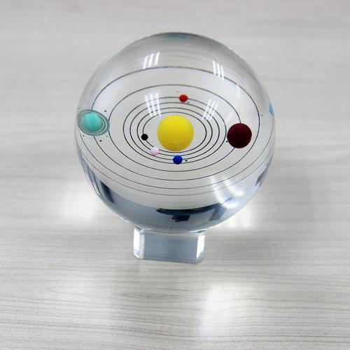 3D Solar System Crystal Ball with LED Lamp Base - Glowing Milky Way Ornament photo review