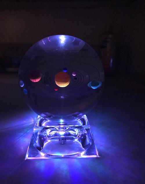 3D Solar System Crystal Ball with LED Lamp Base - Glowing Milky Way Ornament photo review