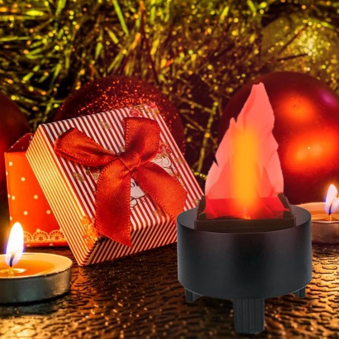 3D Fake Flame Lamp, Electric Campfire Artificial Flickering Flame, Table Lamp Fake Fire Light Realistic Flame