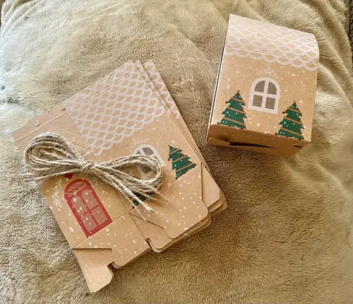 4pcs Christmas House Shape Candy Gift Boxes - Merry Christmas Home Decorations photo review