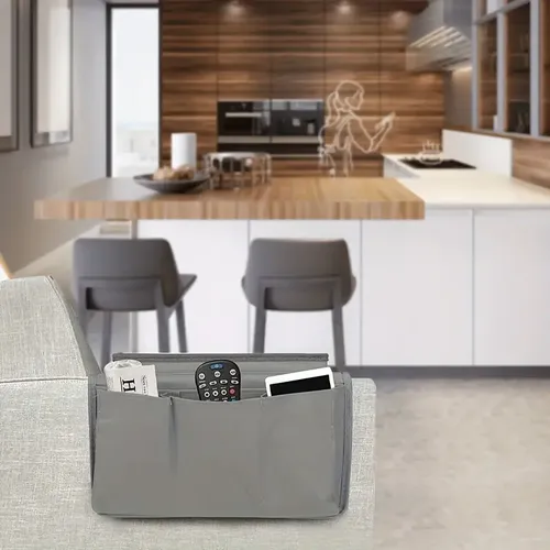 6-Pocket Armchair Organizer and Caddy for Remotes, Snacks, and More