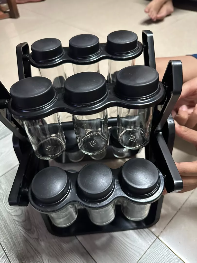 Revolving Spice Rack Set With 18 Spice Jars, 360° Rotating Ferris