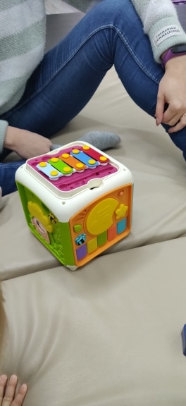 7-in-1 Activity Cube for Infants with Hand Beat Drum Puzzle and Music photo review