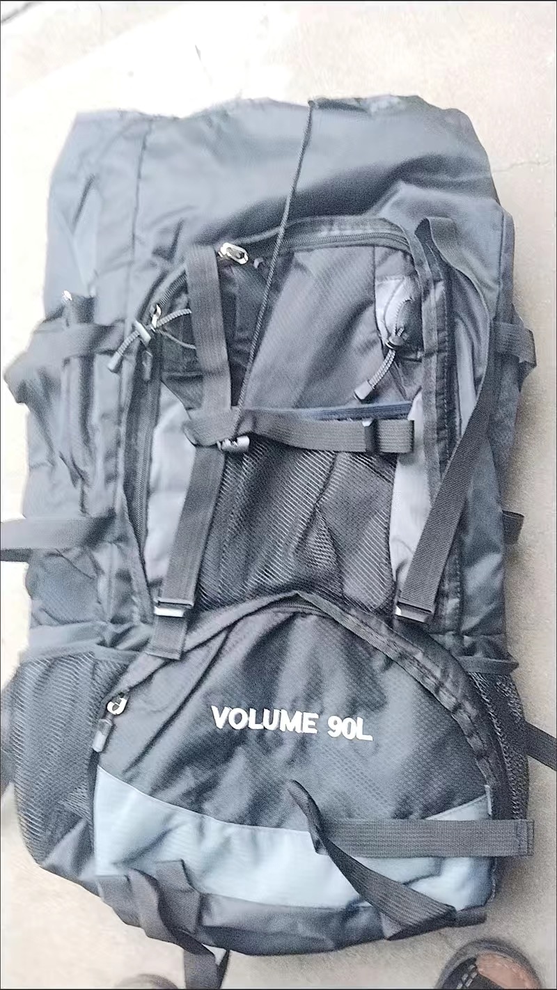 90L Orange Nylon Camping Backpack Waterproof Travel Bag Hiking Army  Climbing Bag