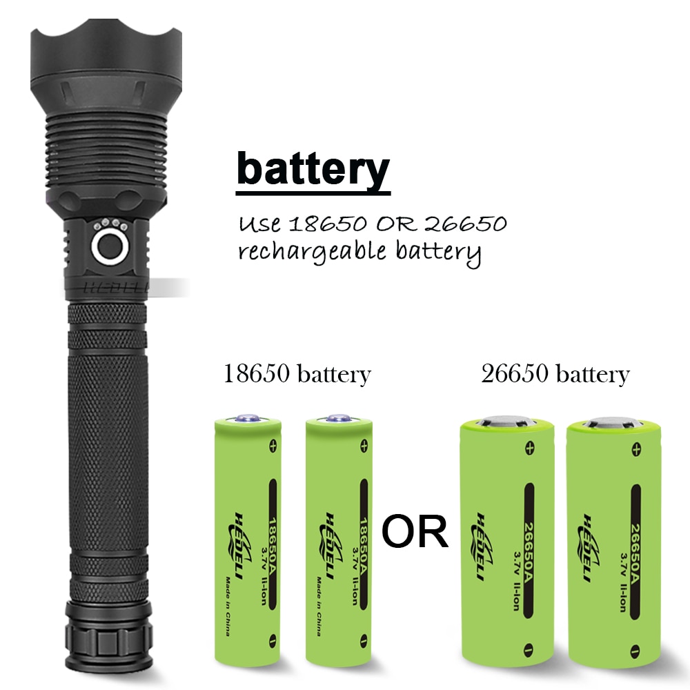 90000 Lumens XHP70.2 Most Powerful Flashlight