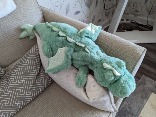 90Cm Evil Dragon Plush Toys Stuffed Dinos Flying Wings White Dragons Plushies photo review