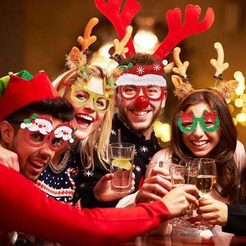 Christmas Glasses Frame - Xmas Party Decorations