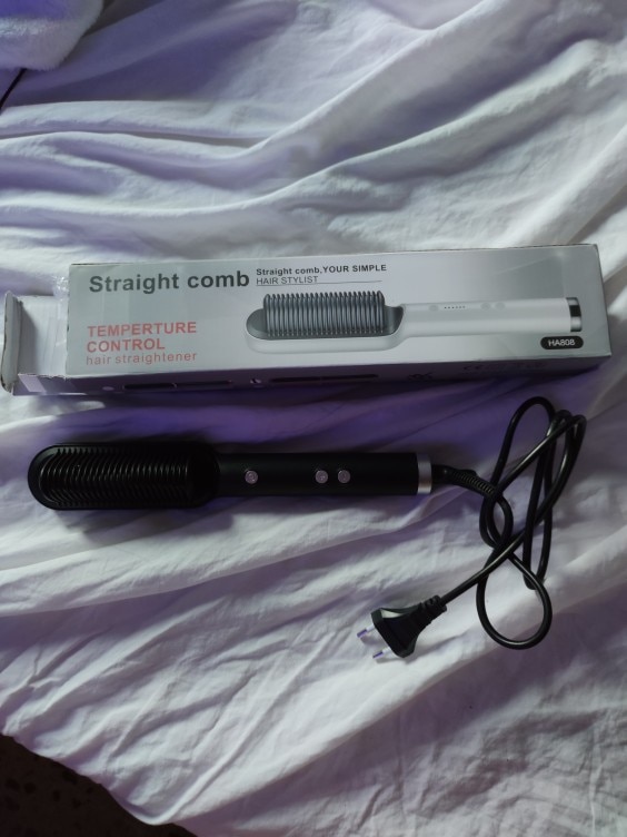2-in-1 Negative Ion Hair Straightener Brush with Curling Tong photo review