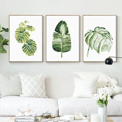 Green Plants Watercolor Wall Decoration Living Room Decoration – Katy Craft