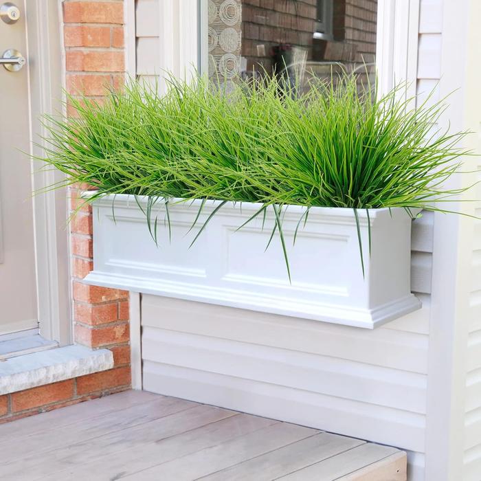 Artificial Outdoor Plants, Fake Wheat Grass Greenery Shrubs, UV Resistant Faux Plastic Plants Garden Porch Window Box Décor