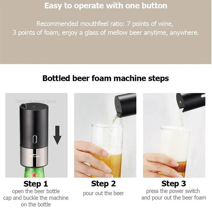 Automatic Beer Foam Maker for Bottled and Canned Beer