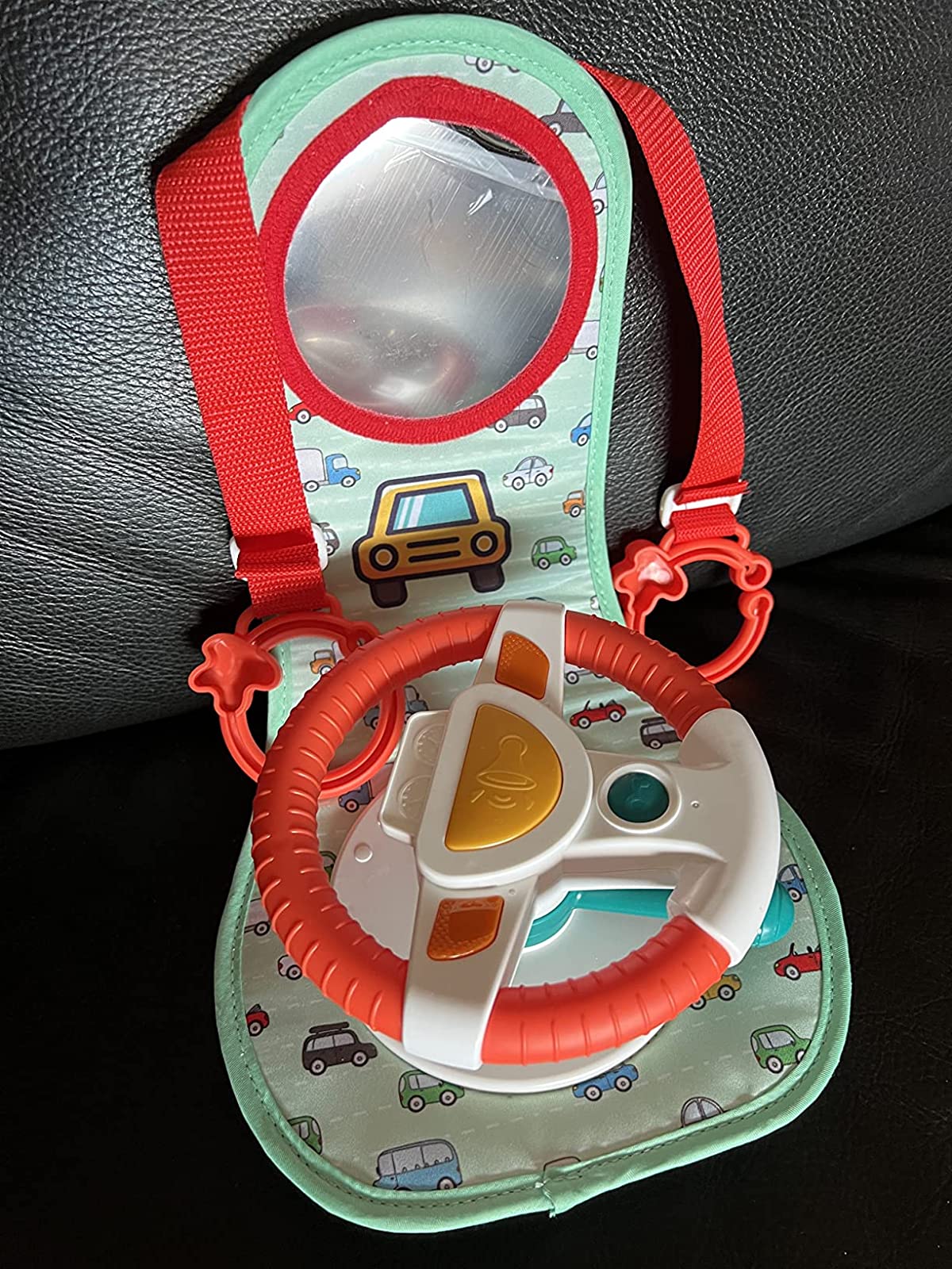 Baby Car Seat Toy with Mirror, Music, Lights & Driving Sounds for Infants photo review