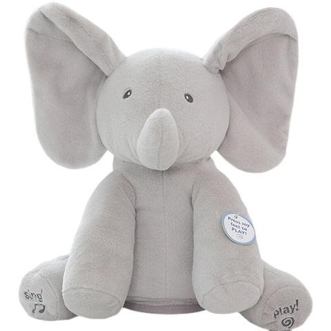 Baby Peek-A-Boo Singing Elephant Plush Toy – Educational & Electric ...