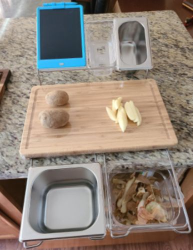 Bamboo Cutting Board With Trays Storage Box Smooth Multifunction Practical photo review