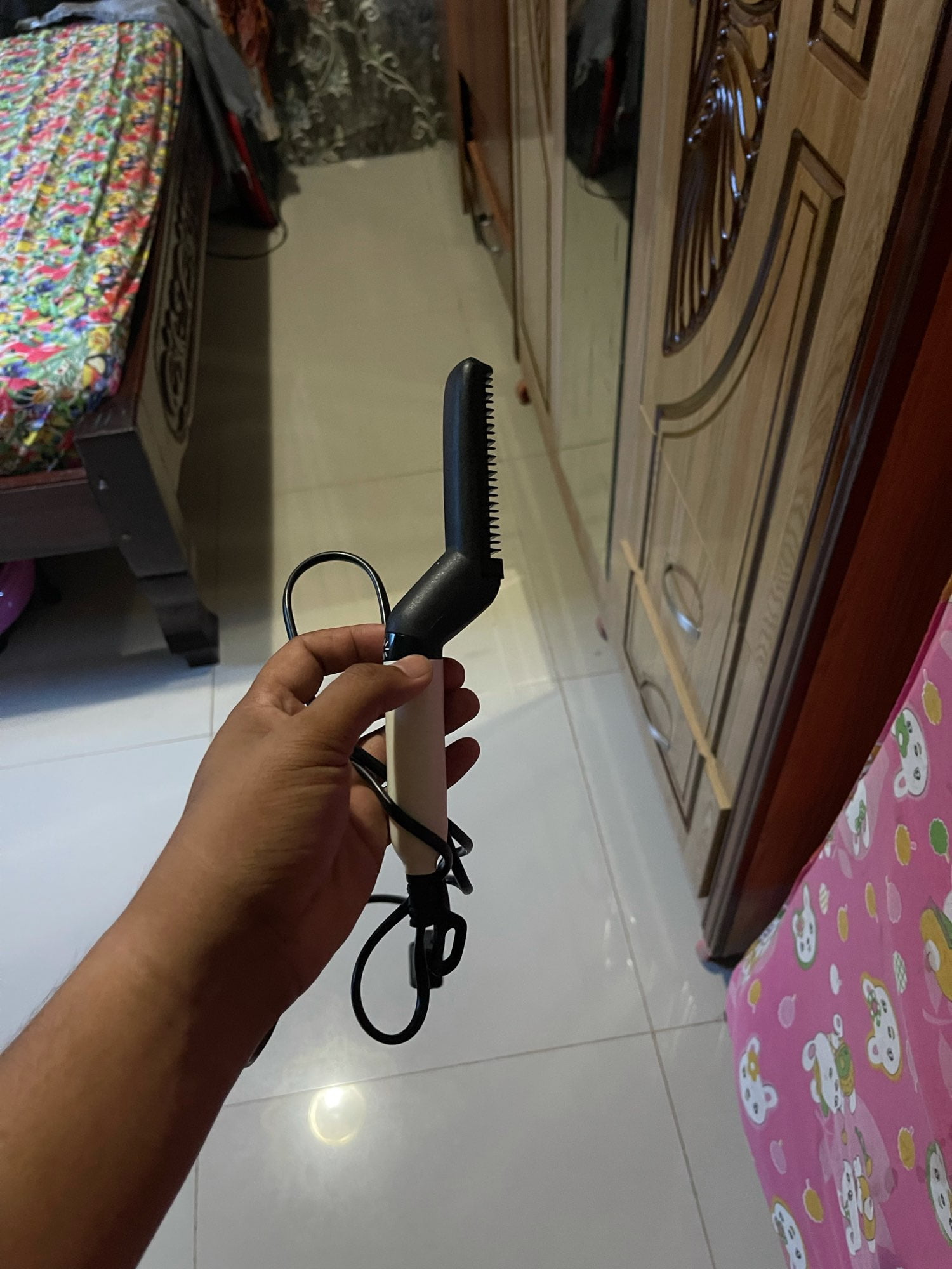 Beard Straightener Comb, Multifunctional Hair Comb Curling Iron Hair photo review