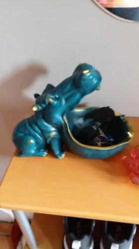 Big Mouth Hippo Ceramic Storage Figurine Key Bowl photo review