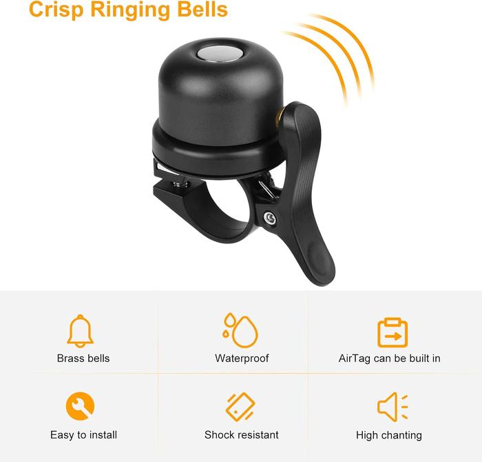 Bike Bell for AirTag Hidden Bike Mount Bike AirTag Holder GPS Tracker Bike Bell Anti-Theft