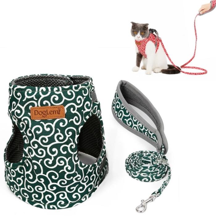 Breathable Cat Harness with Adjustable Velcro and Ergonomic Handle